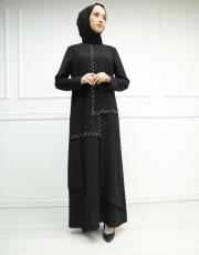 siyah ex70571 almarwah black elbise