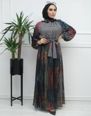 orjinal desenli 3420 senna tıme elbise