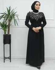 siyah 3356 senna shımmer elbise