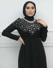 siyah 3356 senna shımmer elbise 3