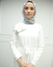 beyaz 3253 senna regulus elbise 4