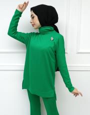 benetton 3604 missemramiss boğazlı ipek pamuk bluz