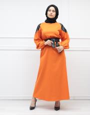 orange blk 304503 almarwahblack elbise
