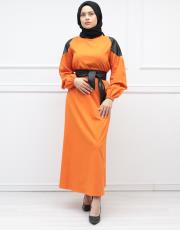 orange blk 304503 almarwahblack elbise 2