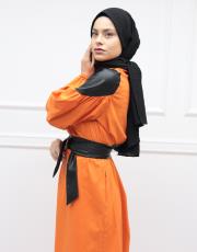 orange blk 304503 almarwahblack elbise 4