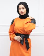orange blk 304503 almarwahblack elbise 5