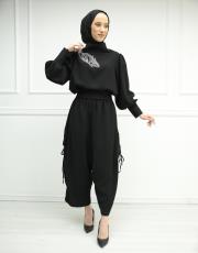 siyah 331 bu son collection vip taş detaylı takım