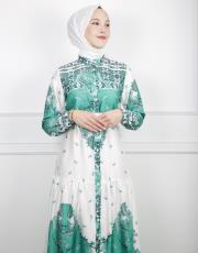 benetton 3042 aişe moda saten etnik desen elbise 5
