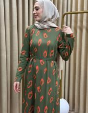 orange blk 304510 almarwahblack elbise 2