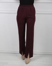 bordo 3703 missemramiss ön yırtmaçlı pantolon