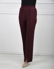 bordo 3703 missemramiss ön yırtmaçlı pantolon 2