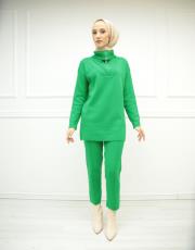 benetton 3695 missemramiss viscon nervürlü havuç pantolon 2