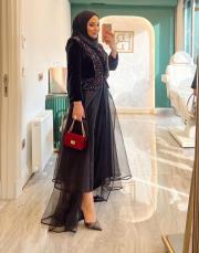 siyah 2645 white corner vip abaya 10