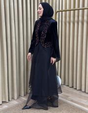siyah 2645 white corner vip abaya 4