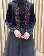 siyah 2645 white corner vip abaya 6