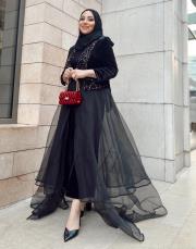 siyah 2645 white corner vip abaya 8