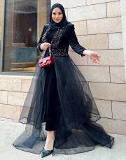 siyah 2645 white corner vip abaya 9