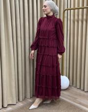 bordo 22ss-089 lysa studio shine elbise 2