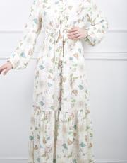 açık sarı 23ss-009 lysa studio shery desenli elbise 6
