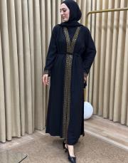 siyah gold lysa 23110 shine abaya