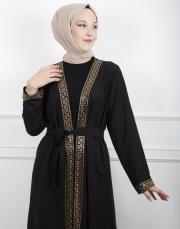 siyah gold lysa 23110 shine abaya 9