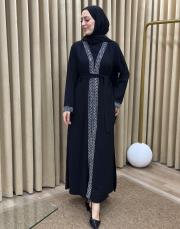 siyah gümüş lysa 23110 shine abaya 2