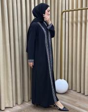 siyah gümüş lysa 23110 shine abaya 3