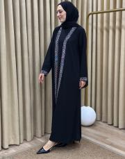 siyah gümüş lysa 23110 shine abaya 4