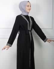 siyah gümüş lysa 23110 shine abaya 7