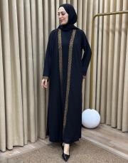 leopar gold lysa 23110 shine abaya