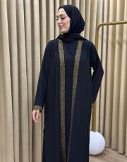 leopar gold lysa 23110 shine abaya 3