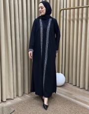 leopar gümüş lysa 23110 shine abaya 2