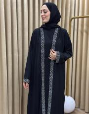 leopar gümüş lysa 23110 shine abaya 3