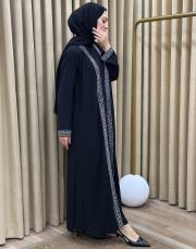 leopar gümüş lysa 23110 shine abaya 4