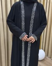 leopar gümüş lysa 23110 shine abaya 5