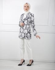 ekru 8033 white corner desenli ceket 3