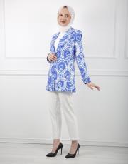 saks 8033 white corner desenli ceket 2