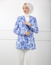 saks 8033 white corner desenli ceket 3