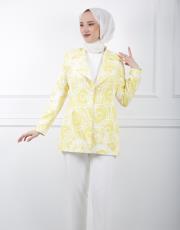 sarı 8033 white corner desenli ceket
