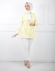 sarı 8033 white corner desenli ceket 2