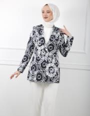 siyah 8033 white corner desenli ceket 3