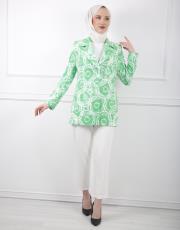 yeşil 8033 white corner desenli ceket 2