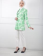 yeşil 8033 white corner desenli ceket 4