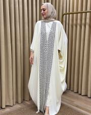 ekru 2528 white corner abaya