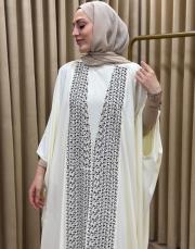 ekru 2528 white corner abaya 3