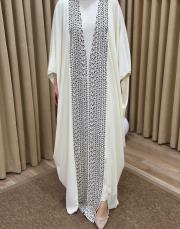ekru 2528 white corner abaya 4