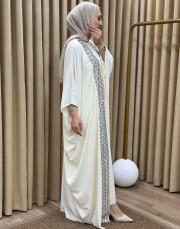ekru 2528 white corner abaya 5