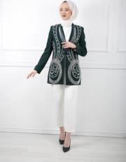 yeşil 2562 white corner ceket