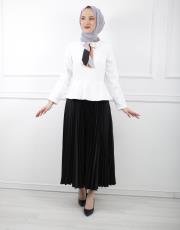 ekru 8046 white corner elbise