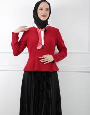 kırmızı 8046 white corner elbise 3